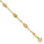 14k Textured Rice Puff Beads 9 inch Plus 1 inch Extender - Total 10 inch Anklet - Sophia Jewelers