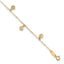 14k Hollow Dangle Circles 9 inch Plus 1 inch Extender - Total 10 inch Anklet - Sophia Jewelers