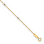 14K Two-tone Ropa Chain Mirror Beads 7-Station 9 inch Plus 1 inch Extender - Total 10 inch Anklet - Sophia Jewelers