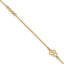 14k Polished Double Hearts and Infinity 9 inch Plus 1 inch Extender - Total 10 inch Anklet - Sophia Jewelers