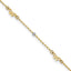 14k Two-tone Polished Diamond-cut Beads and Bows 9 inch Plus 1 inch Extender - Total 10 inch Anklet - Sophia Jewelers