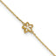 14K Polished Mother of Pearl Flower 9 inch Plus 1 inch Extender - Total 10 inch Anklet - Sophia Jewelers