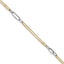 14K Two-tone Polished Diamond-cut 3-Station 9 inch Plus 1 inch Extender - Total 10 inch Anklet - Sophia Jewelers