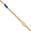14k Polished Blue Spinel Beads and Ovals 9 inch Plus 1 inch Extender - Total 10 inch Anklet - Sophia Jewelers