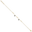 14K Polished Round Onyx Dangles and Bars 9 inch Plus 1 inch Extender - Total 10 inch Anklet - Sophia Jewelers