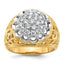 14k Two-tone Men's Polished Filigree Round Cluster Ring Mounting, Mounting Only - Sophia Jewelers