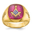 14k Men's Polished and Grooved Blue Lodge Master Masonic Ring Mounting, Mounting Only - Sophia Jewelers