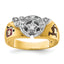 14k Two-tone Men's Polished Masonic Shriner's Ring Mounting, Mounting Only - Sophia Jewelers