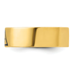 14k Men's Polished with Black Enamel 14th Degree Grand Elect Masonic Ring
