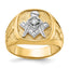 14k Men's Polished and Textured Blue Lodge Master Masonic Ring Mounting, Mounting Only - Sophia Jewelers