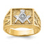 14k with White Rhodium Men's Polished and Textured Diamond Blue Lodge Master Masonic Ring - Sophia Jewelers