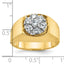 14k Two-tone Men's Polished and Satin Round 1 Carat AA Quality Diamond Cluster Ring - Sophia Jewelers