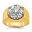 14k Two-tone Men's Polished and Satin Round Cluster Ring Mounting, Mounting Only - Sophia Jewelers