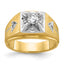 14k Two-tone Mens Polished and Satin 3/4 carat Diamond Complete Ring - Sophia Jewelers
