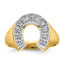 14k Two-tone Mens Satin Horseshoe 1/5 carat Diamond Complete Ring - Sophia Jewelers