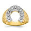14k Two-tone Mens Horseshoe Diamond Ring Mounting, Mounting Only - Sophia Jewelers