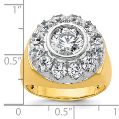 14k Two-Tone 2 1/2 carat Lab Grown Diamond VS/SI+ G+ Semi-Mount Men's Cluster Ring