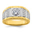 14k Two-tone 1 5/8 carat Lab Grown Diamond VS/SI+ G+ Complete Polished and Satin Men's Ring - Sophia Jewelers