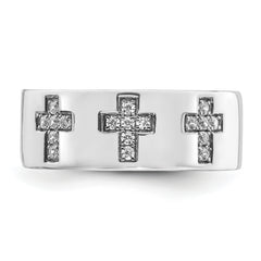 14k White Gold 1/5 carat Lab Grown Diamond VS/SI+ G+ Complete Cross Men's Ring