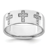 14k White Gold 1/5 carat Lab Grown Diamond VS/SI+ G+ Complete Cross Men's Ring