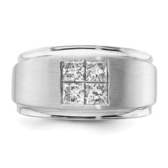 14k White Gold 7/8 carat Lab Grown Diamond VS/SI+ G+ Complete Men's Ring