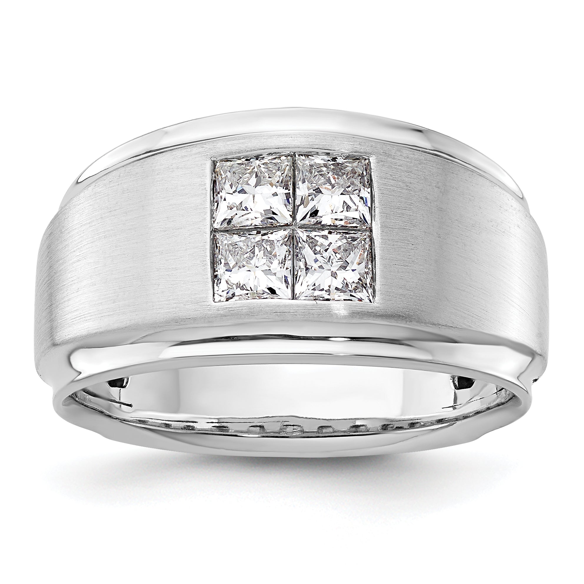 14k White Gold 7/8 carat Lab Grown Diamond VS/SI+ G+ Complete Men's Ring