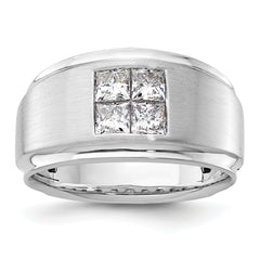14k White Gold 7/8 carat Lab Grown Diamond VS/SI+ G+ Complete Men's Ring