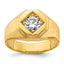 14k 1 carat Lab Grown Diamond VS/SI+ G+ Complete Polished and Satin Men's Ring