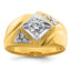 14k with White Rhodium 7/8 carat Lab Grown Diamond VS/SI+ G+ Complete Polished and Satin Men's Ring