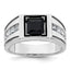 Men's Black Lab-Grown Diamond & Onyx Ring in 14K White Gold (7/8 ct. tw.), Size 10 - Sophia Jewelers