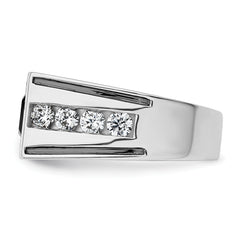 14k White Gold Black Rhodium 1 1/3 carat Lab Grown Diamond VS/SI+ G+ and Onyx Complete Men's Ring