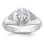Men's Bezel-Set Oval Lab-Grown Diamond Ring in 14K White Gold (1 ct. tw.), Size 10 - Sophia Jewelers