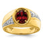 Men's Lab-Grown Diamond & Created Ruby Ring in 14K Yellow Gold (3/8 ct. tw.), Size 10 - Sophia Jewelers