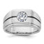 14k White Gold with Black Rhodium Satin Men's Ring Mounting, Mounting Only - Sophia Jewelers