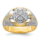 14k Two-Tone 1 1/4 carat Lab Grown Diamond VS/SI+ G+ Complete Men's Cluster Ring