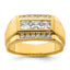 14k 1 1/8 carat Lab Grown Diamond VS/SI+ G+ Complete Polished and Satin Men's Ring