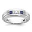 Men's Square Diamond & Lab-Created Ring in 14K White Gold (1/6 ct. tw.), Size 10 - Sophia Jewelers
