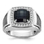 14k White Gold Mens Cushion Gemstone and Diamond Ring Mounting, Mounting Only - Sophia Jewelers
