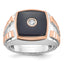 14k Two-tone White/Rose Gold Mens Cushion Onyx Diamond Ring Mounting, Mounting Only - Sophia Jewelers