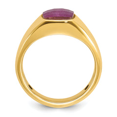 10k Men's Ruby Doublet Stone Complete Ring