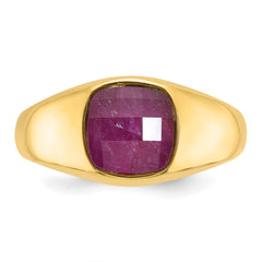 10k Men's Ruby Doublet Stone Complete Ring
