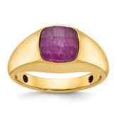 10k Men's Ruby Doublet Stone Complete Ring