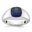 14k White Gold Mens Cushion Gemstone Ring Mounting, Mounting Only - Sophia Jewelers