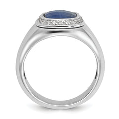 10kw Men's Sapphire Doublet Stone and Diamond Complete Ring