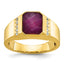 14k Mens Octagon Gemstone and Diamond Ring Mounting, Mounting Only - Sophia Jewelers