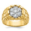 14k Mens Two-tone Mens 1 carat Diamond Nugget Cluster Complete Ring - Sophia Jewelers