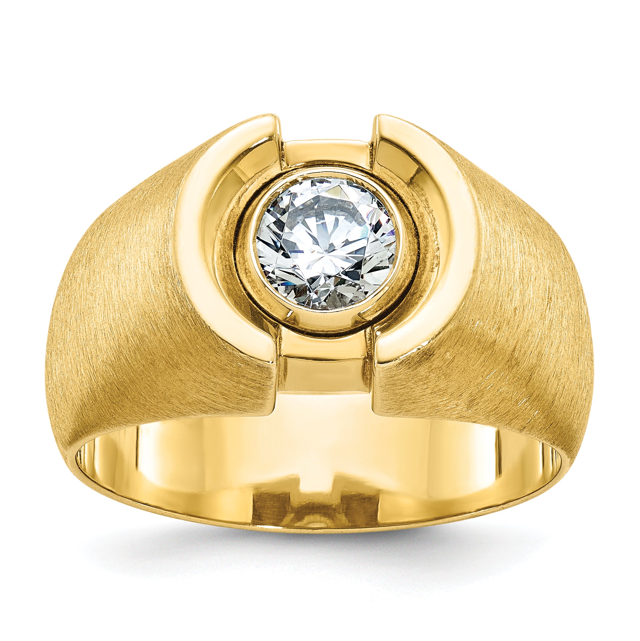 14k Men's Polished and Satin Diamond Ring Mounting (No Stones Included)