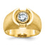 14k Men's Polished and Satin Diamond Ring Mounting (No Stones Included)