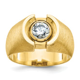 14k Men's Polished and Satin Diamond Ring Mounting (No Stones Included)