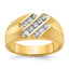 14k Mens Polished Satin and Grooved Ring Mounting, Mounting Only - Sophia Jewelers